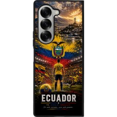 Coque Samsung Galaxy Z Fold6 - Silicone rigide noir Football Équateur splash 2026