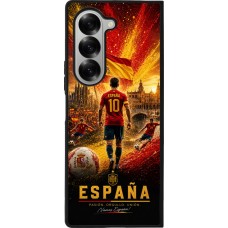 Coque Samsung Galaxy Z Fold6 - Silicone rigide noir Football Espagne splash 2026