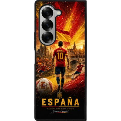 Coque Samsung Galaxy Z Fold6 - Silicone rigide noir Football Espagne splash 2026