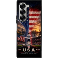 Coque Samsung Galaxy Z Fold6 - Silicone rigide noir Football États-Unis splash 2026