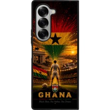 Coque Samsung Galaxy Z Fold6 - Silicone rigide noir Football Ghana splash 2026