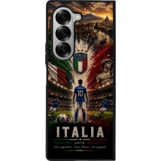 Coque Samsung Galaxy Z Fold6 - Silicone rigide noir Football Italie splash 2026