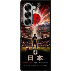 Coque Samsung Galaxy Z Fold6 - Silicone rigide noir Football Japon splash 2026