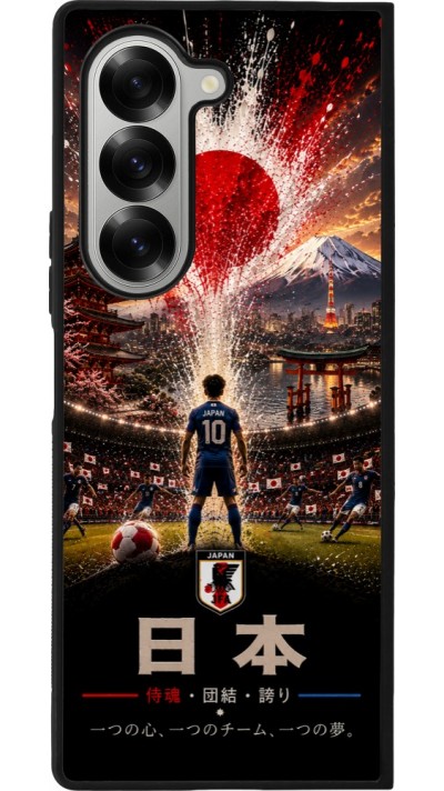 Coque Samsung Galaxy Z Fold6 - Silicone rigide noir Football Japon splash 2026