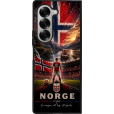 Coque Samsung Galaxy Z Fold6 - Silicone rigide noir Football Norvège splash 2026