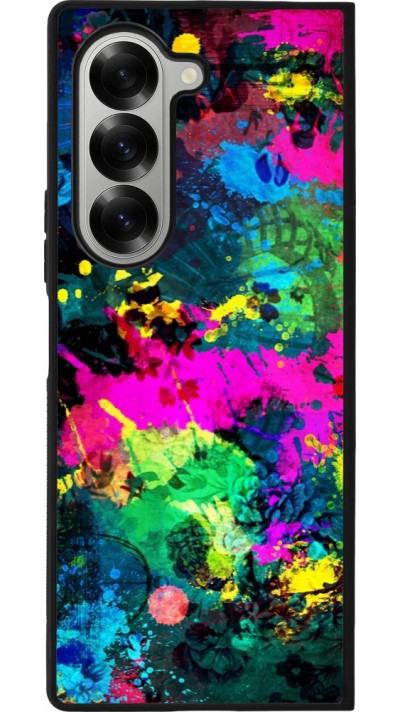 Samsung Galaxy Z Fold6 Case Hülle - Silikon schwarz Splash paint