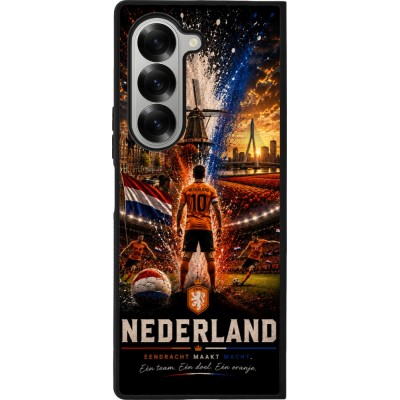 Coque Samsung Galaxy Z Fold6 - Silicone rigide noir Football Pays-Bas splash 2026