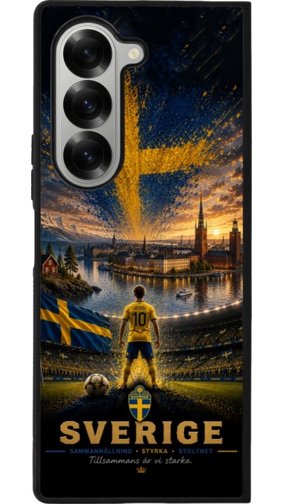 Coque Samsung Galaxy Z Fold6 - Silicone rigide noir Football Suède splash 2026