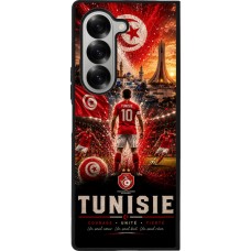 Coque Samsung Galaxy Z Fold6 - Silicone rigide noir Football Tunisie splash 2026