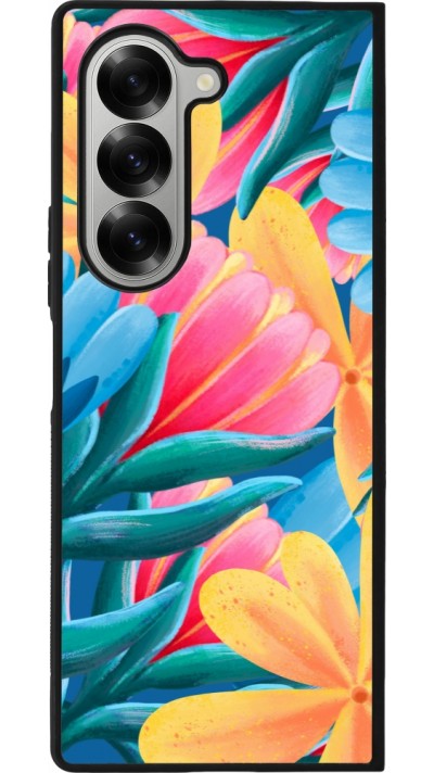 Coque Samsung Galaxy Z Fold6 - Silicone rigide noir Spring 23 colorful flowers