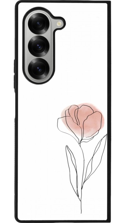 Coque Samsung Galaxy Z Fold6 - Silicone rigide noir Spring 23 minimalist flower