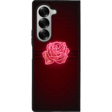 Coque Samsung Galaxy Z Fold6 - Silicone rigide noir Spring 23 neon rose