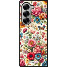Coque Samsung Galaxy Z Fold6 - Silicone rigide noir Spring 25 printemps fleuri