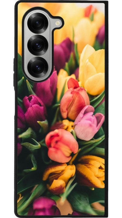 Coque Samsung Galaxy Z Fold6 - Silicone rigide noir Bouquet of tulips 2026