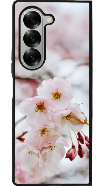 Coque Samsung Galaxy Z Fold6 - Silicone rigide noir Cherry tree 2026