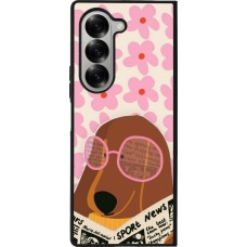 Coque Samsung Galaxy Z Fold6 - Silicone rigide noir Dog with newspaper 2026