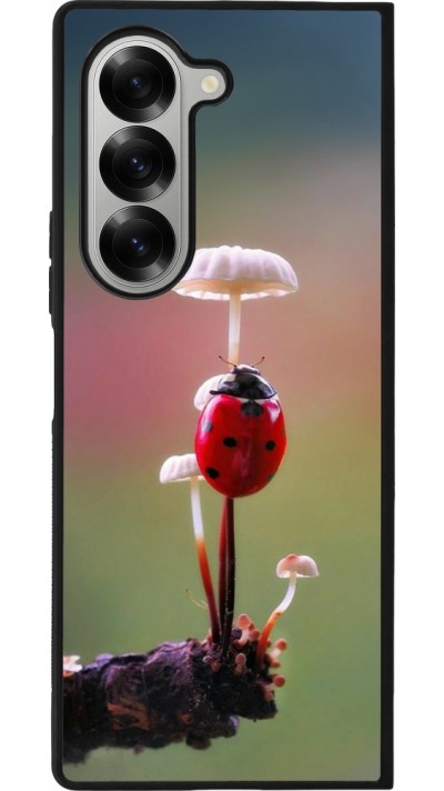 Coque Samsung Galaxy Z Fold6 - Silicone rigide noir Ladybird on a mushroom 2026