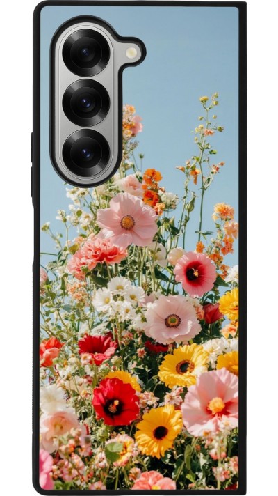 Coque Samsung Galaxy Z Fold6 - Silicone rigide noir Spring flowers 2026
