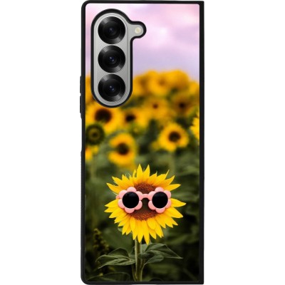 Coque Samsung Galaxy Z Fold6 - Silicone rigide noir Sunflower with glasses Spring 2026