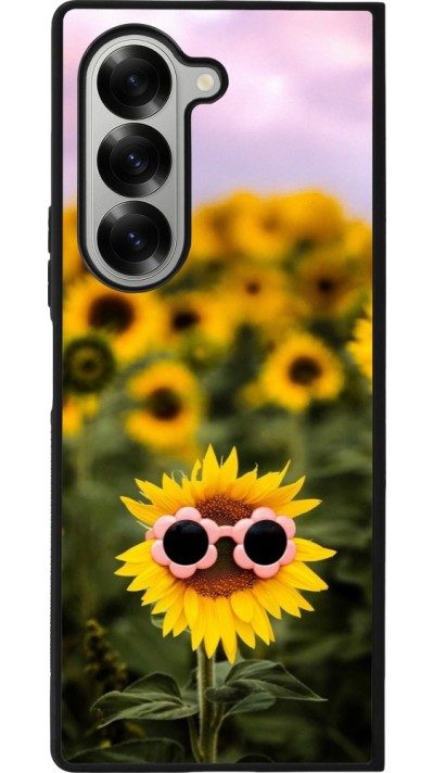 Coque Samsung Galaxy Z Fold6 - Silicone rigide noir Sunflower with glasses 2026
