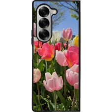 Coque Samsung Galaxy Z Fold6 - Silicone rigide noir Tulips 2026