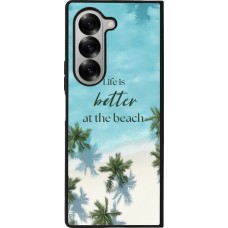 Samsung Galaxy Z Fold6 Case Hülle - Silikon schwarz Summer 2025 Life is better at the beach