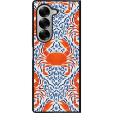 Coque Samsung Galaxy Z Fold6 - Silicone rigide noir Crabs and pearls Summer 2026