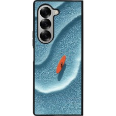 Coque Samsung Galaxy Z Fold6 - Silicone rigide noir Orange surf Summer 2026