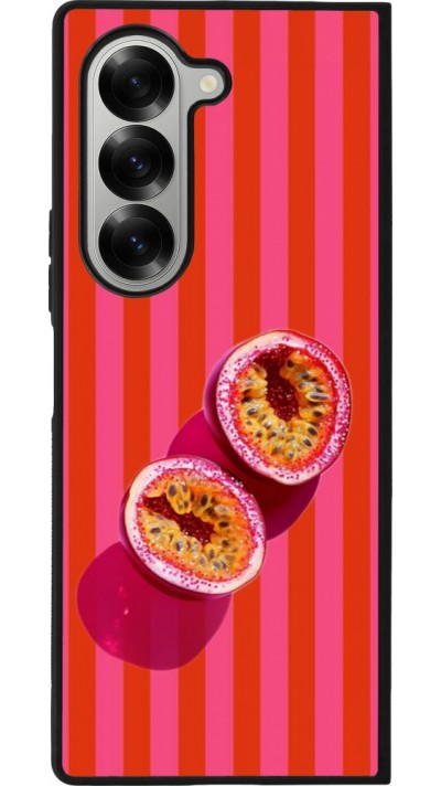 Coque Samsung Galaxy Z Fold6 - Silicone rigide noir Passion fruit Summer 2026