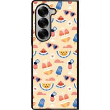 Coque Samsung Galaxy Z Fold6 - Silicone rigide noir Pattern Summer 2026