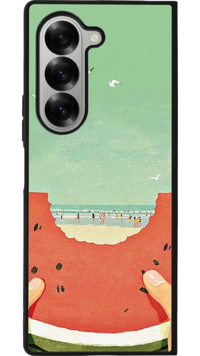 Coque Samsung Galaxy Z Fold6 - Silicone rigide noir Views through a watermelon Summer 2026