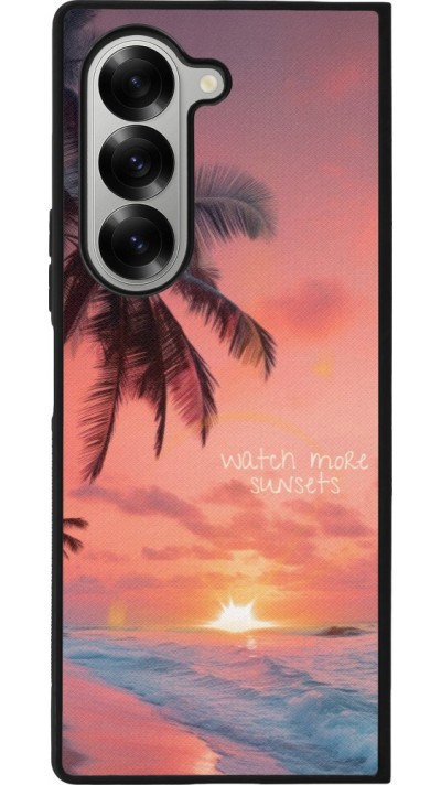 Coque Samsung Galaxy Z Fold6 - Silicone rigide noir Watch more sunsets Summer 2026