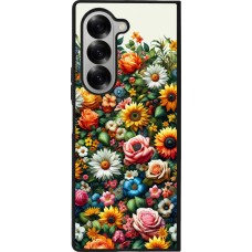 Samsung Galaxy Z Fold6 Case Hülle - Silikon schwarz Sommer Blumenmuster