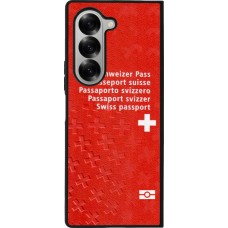 Coque Samsung Galaxy Z Fold6 - Silicone rigide noir Swiss Passport