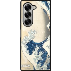 Coque Samsung Galaxy Z Fold6 - Silicone rigide noir Tableau art - La Grande Vague de Kanagawa - Hokusai