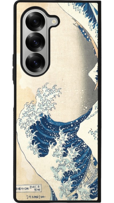 Samsung Galaxy Z Fold6 Case Hülle - Silikon schwarz Kunstbild - Die große Welle vor Kanagawa - Hokusai