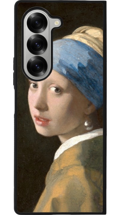 Samsung Galaxy Z Fold6 Case Hülle - Silikon schwarz Kunstbild - Das Mädchen mit dem Perlenohrring - Jan Vermeer