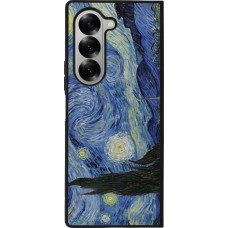 Coque Samsung Galaxy Z Fold6 - Silicone rigide noir Tableau art - La Nuit étoilée - Van Gogh