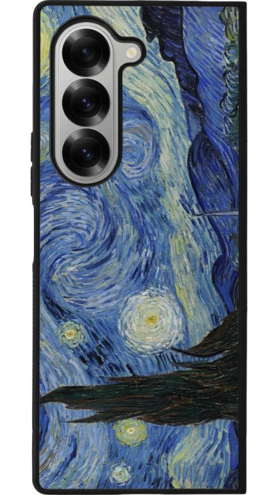 Coque Samsung Galaxy Z Fold6 - Silicone rigide noir Tableau art - La Nuit étoilée - Van Gogh