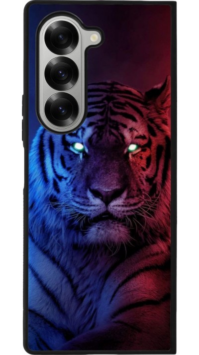 Samsung Galaxy Z Fold6 Case Hülle - Silikon schwarz Tiger Blue Red
