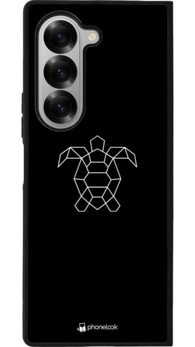 Samsung Galaxy Z Fold6 Case Hülle - Silikon schwarz Turtles lines on black