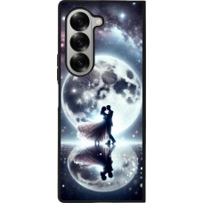 Coque Samsung Galaxy Z Fold6 - Silicone rigide noir Valentine 2024 Love under the moon