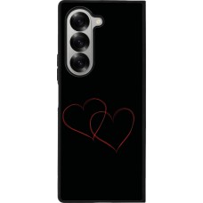 Samsung Galaxy Z Fold6 Case Hülle - Silikon schwarz Valentine 2023 attached heart
