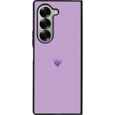 Coque Samsung Galaxy Z Fold6 - Silicone rigide noir Valentine 2023 purpule single heart