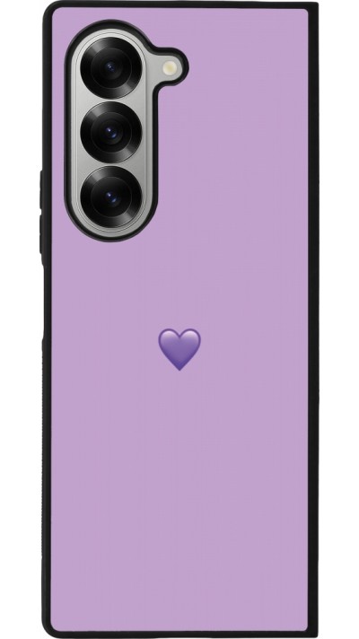 Samsung Galaxy Z Fold6 Case Hülle - Silikon schwarz Valentine 2023 purpule single heart