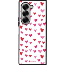 Samsung Galaxy Z Fold6 Case Hülle - Silikon schwarz Valentine 2022 Many pink hearts