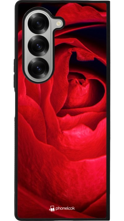 Samsung Galaxy Z Fold6 Case Hülle - Silikon schwarz Valentine 2022 Rose