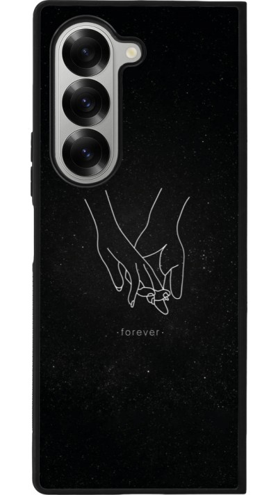 Samsung Galaxy Z Fold6 Case Hülle - Silikon schwarz Valentine 2023 hands forever
