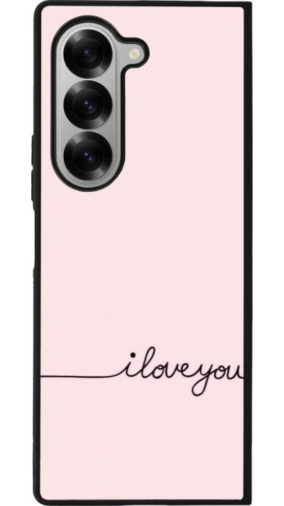 Samsung Galaxy Z Fold6 Case Hülle - Silikon schwarz Valentine 2023 i love you writing