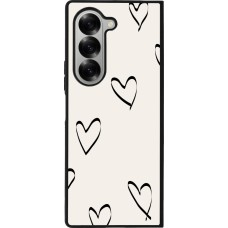 Samsung Galaxy Z Fold6 Case Hülle - Silikon schwarz Valentine 2023 minimalist hearts